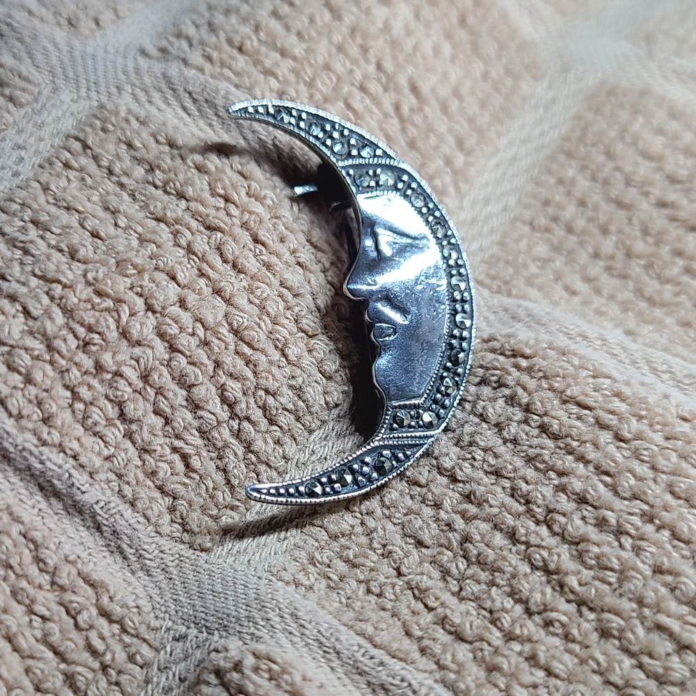 Sterling Marcasite Brooch